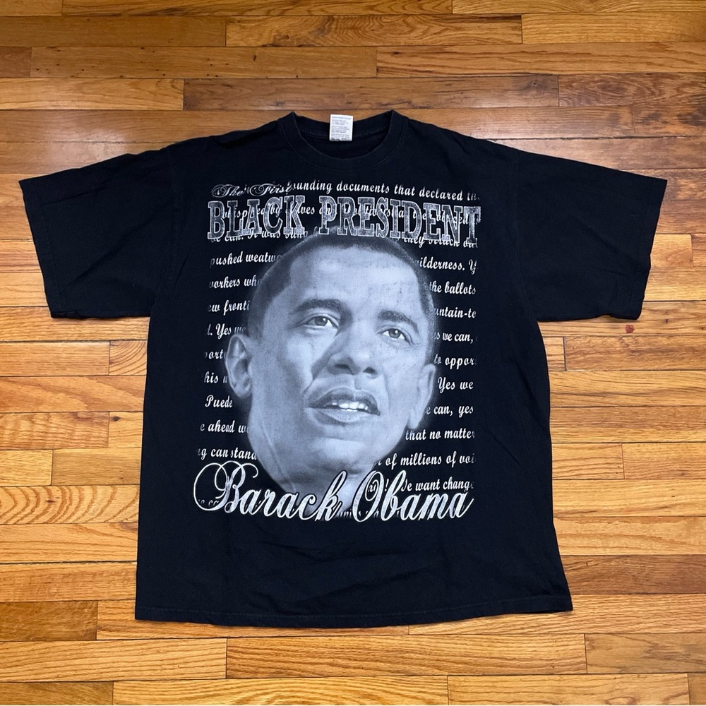 VTG Barack Obama Black President Change Has Come Rap Tee T Shirt Size 3XL Used